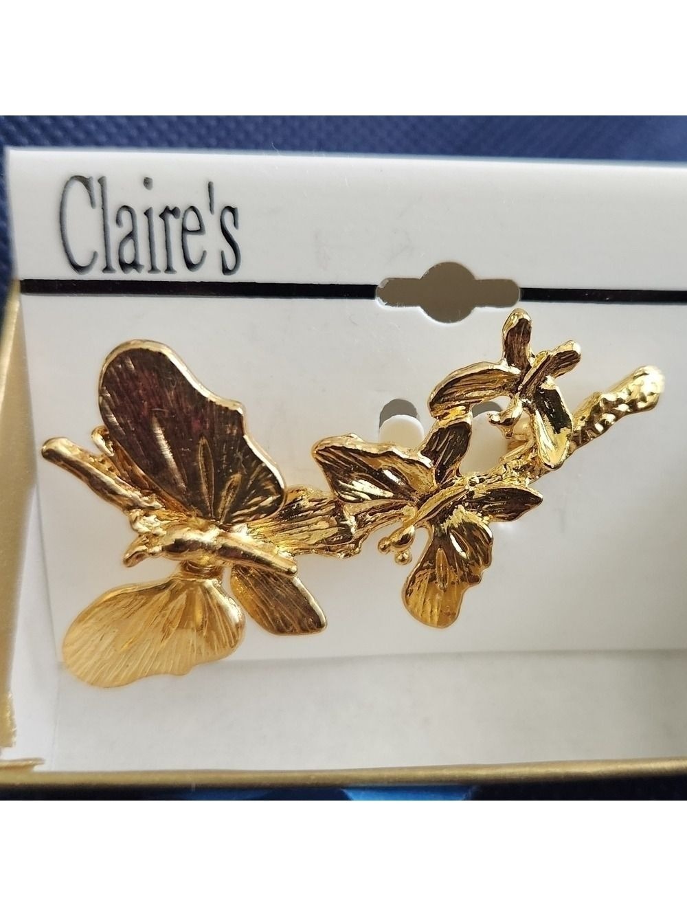 Gold Triple Butterfly Pin